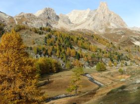 Mélèzes roux d'automne et Pointes des Cerces